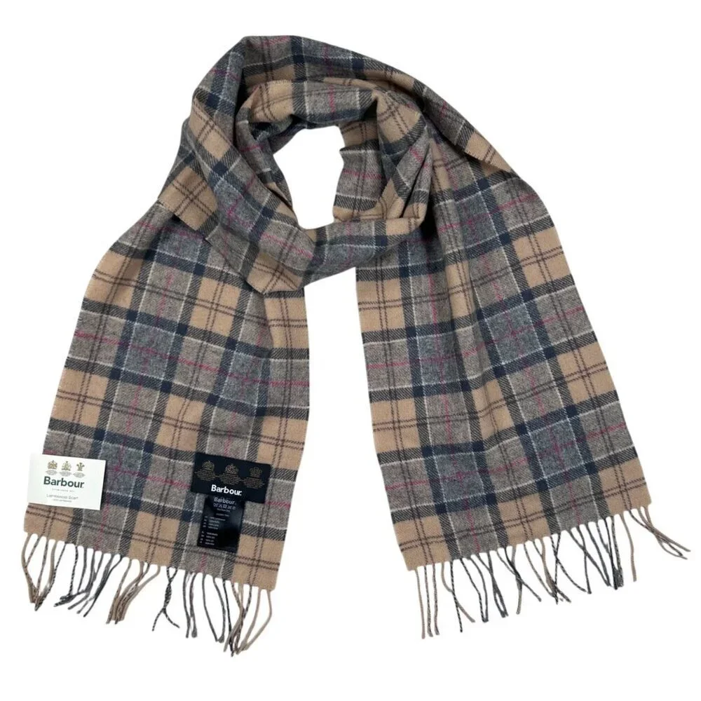 Barbour Tartan Lambswool Scarf Outdoors Hiking Work Wool Plaid Cabincore Country